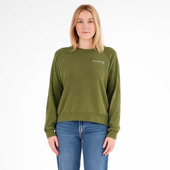 Magnolia Raglan Long Sleeve Sweatshirt Olive Green XS #A0384 TRB2 - Picture 1 of 7